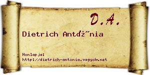 Dietrich Antónia névjegykártya